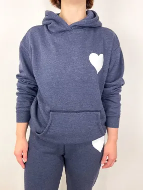 Heart Hoodie in Navy