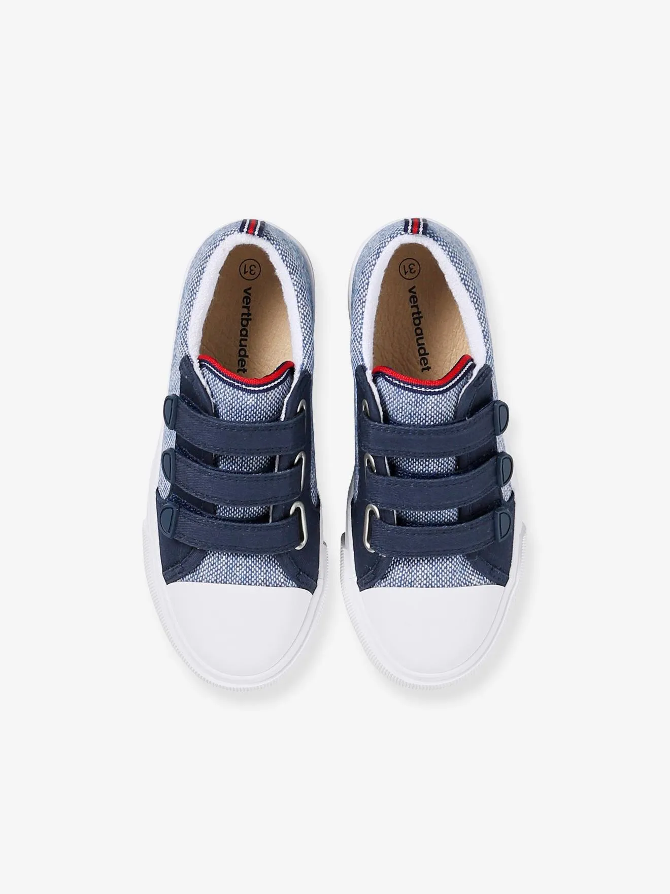 Hook-&-Loop Canvas Trainers for Children - set blue