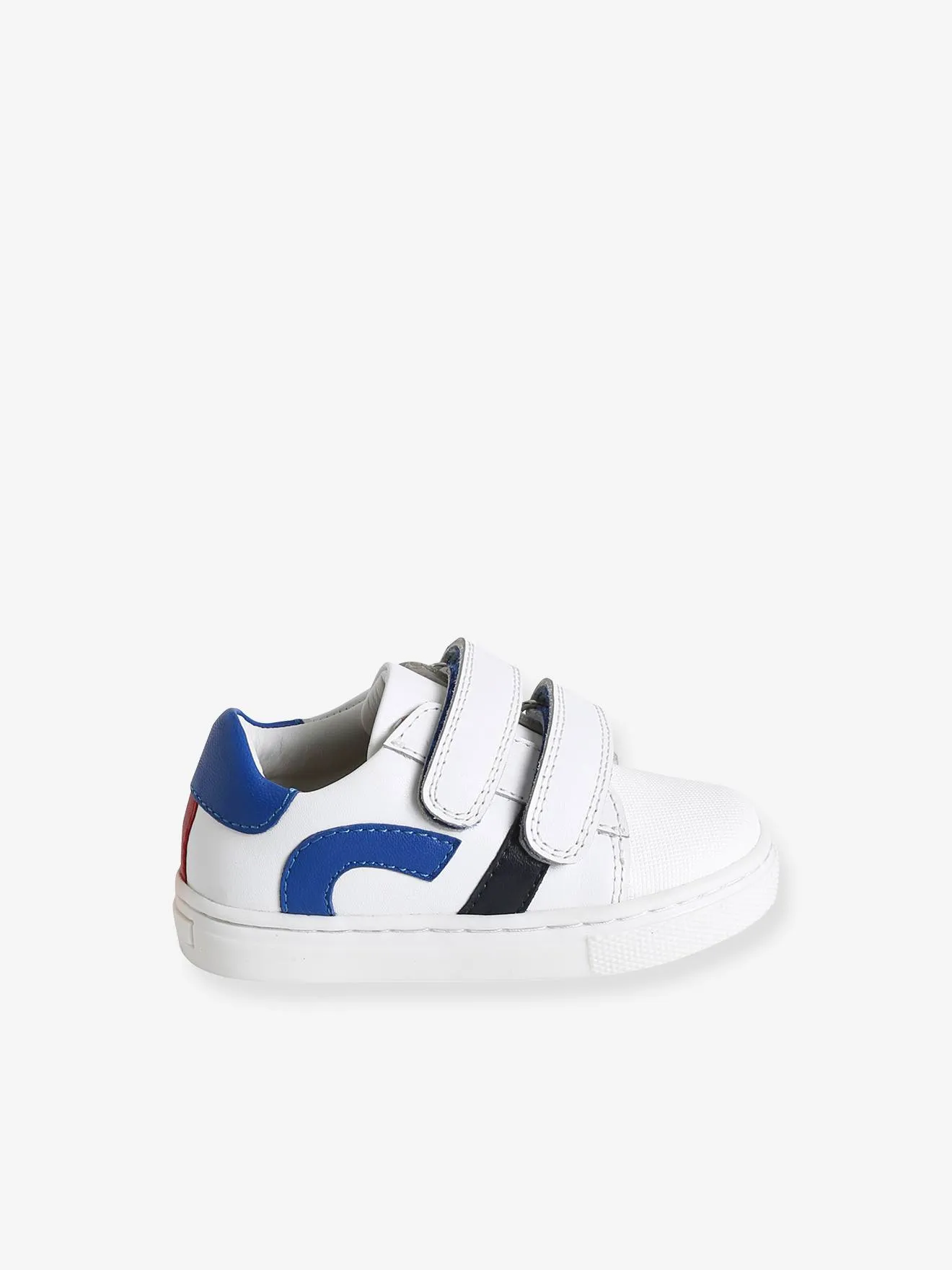 Hook-and-Loop Fastening Leather Trainers for Babies - blue