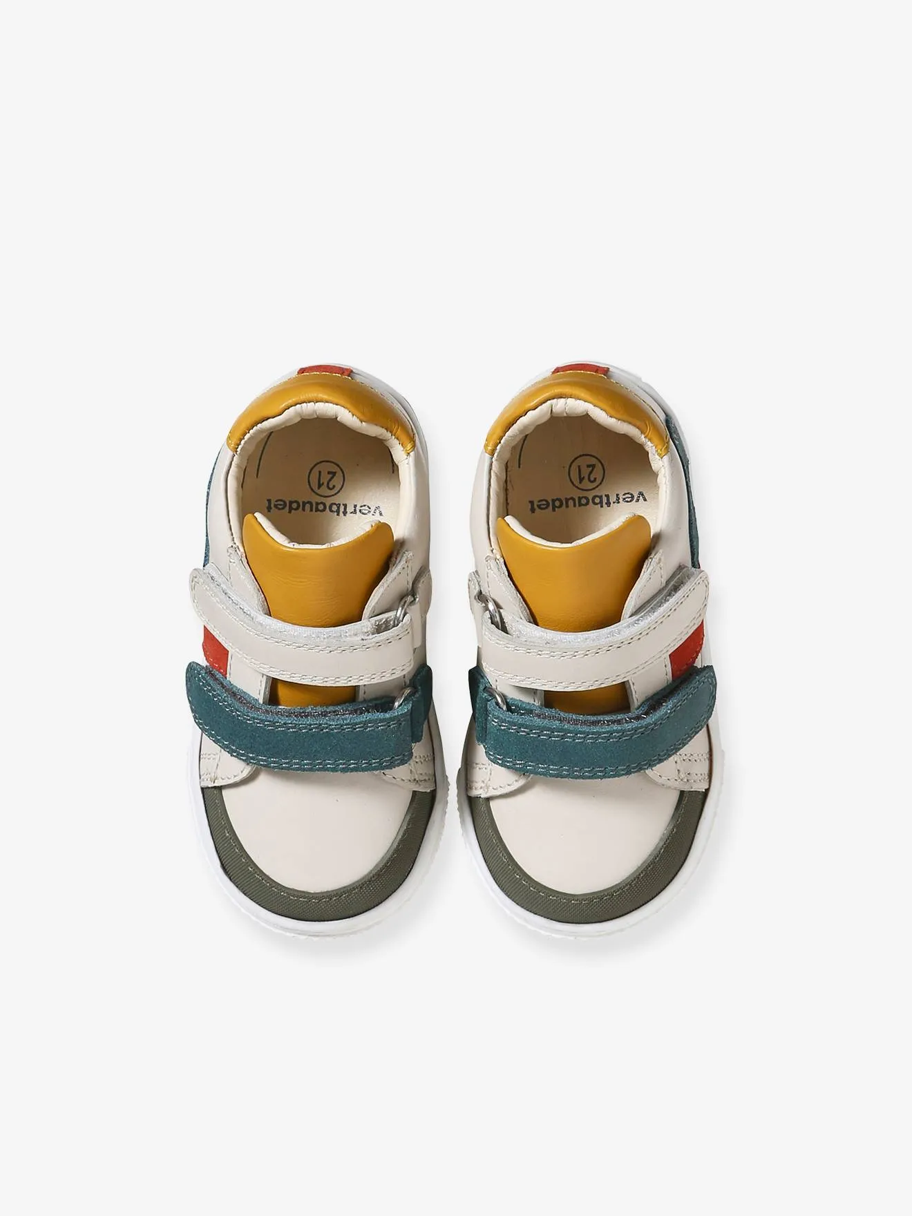 Hook&Loop Leather Trainers for Babies - ecru