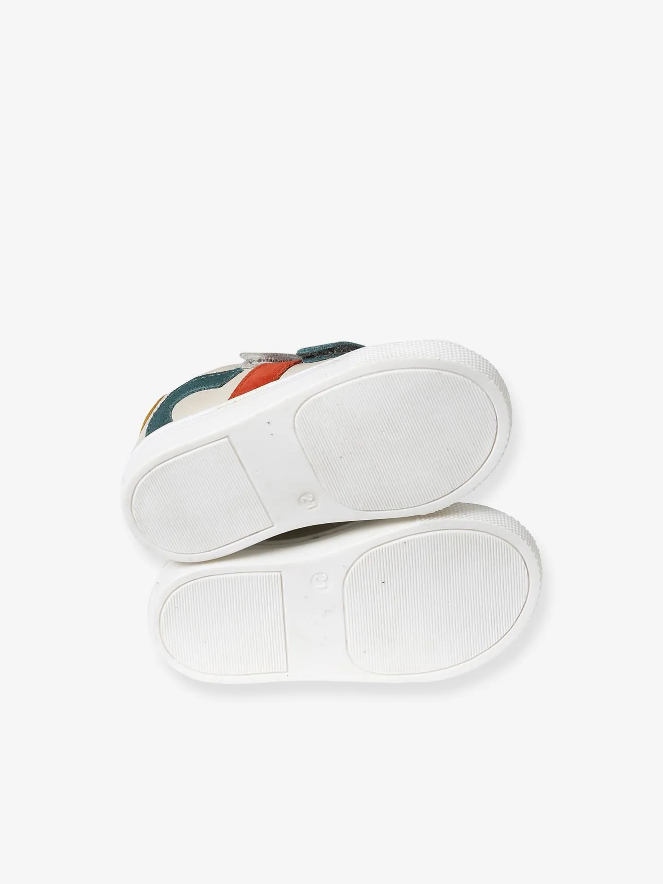 Hook&Loop Leather Trainers for Babies - ecru