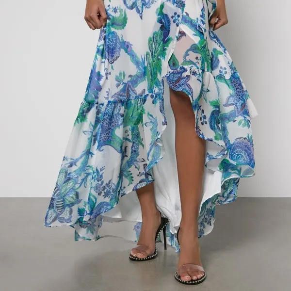 Hope & Ivy Catalina Floral-Print Chiffon Wrap Maxi Dress