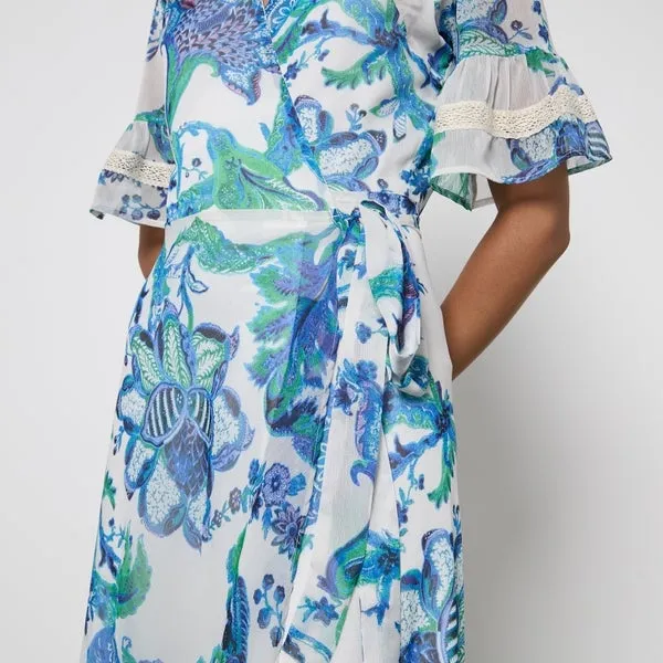 Hope & Ivy Catalina Floral-Print Chiffon Wrap Maxi Dress