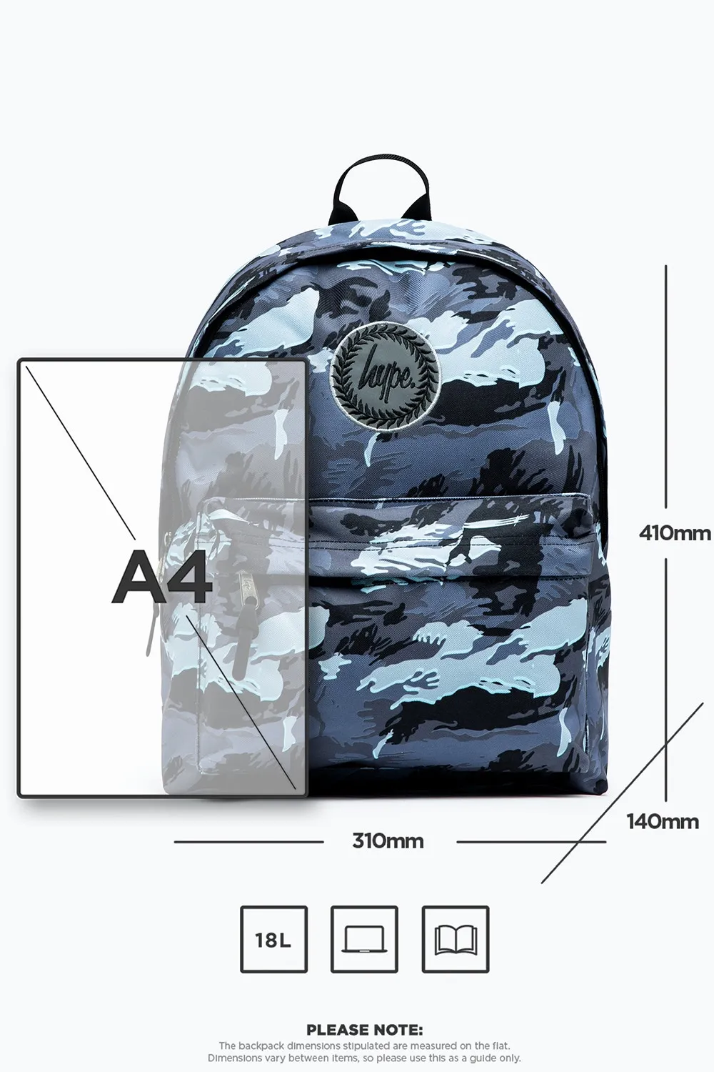 Hype Camo Crest Backpack - Grey Gloom