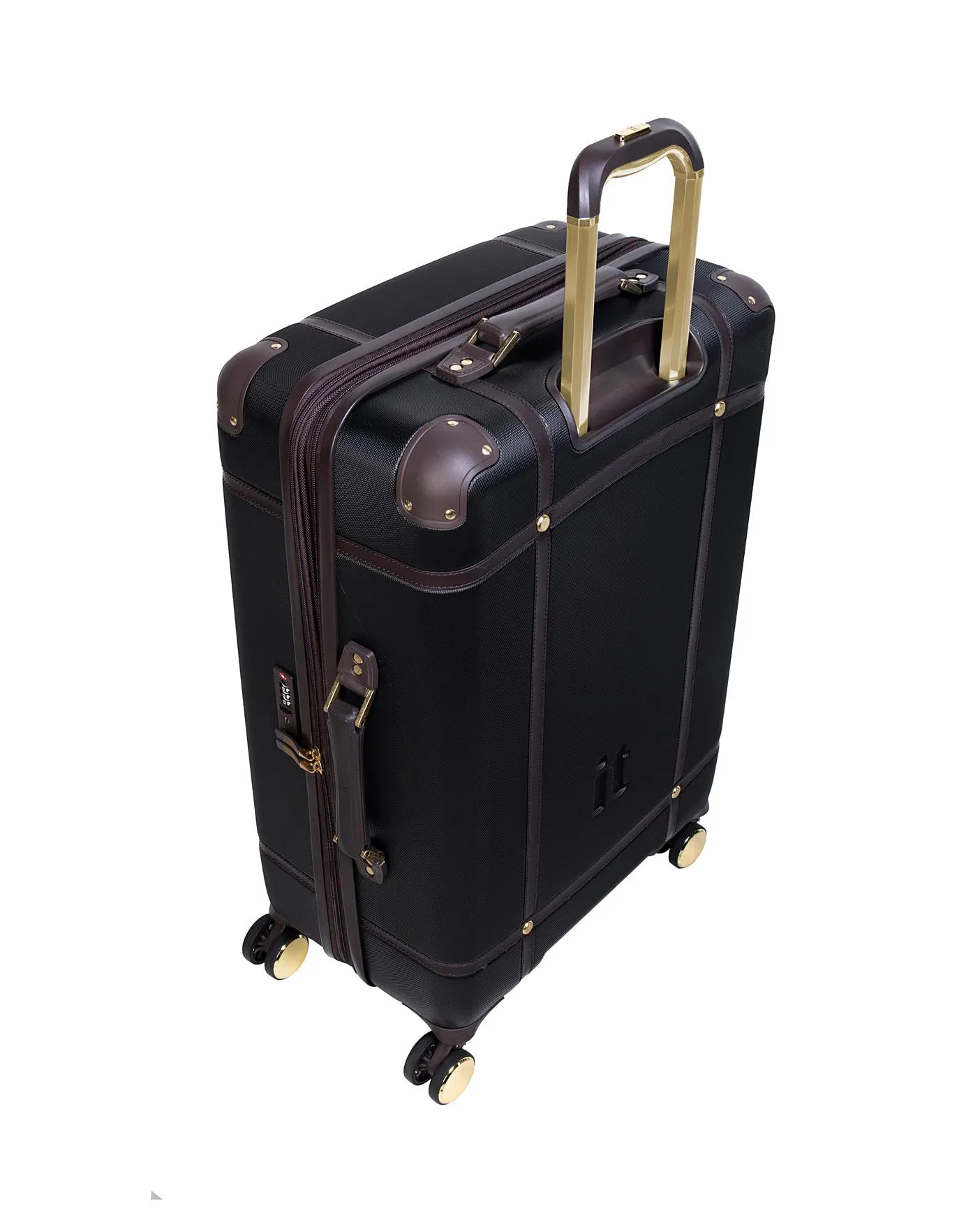 IT Luggage Superiority Black Cabin Suitcase with TSA Lock