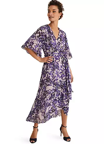 Juliette Floral Fil Coupe Wrap Dress by Phase Eight | Look Again