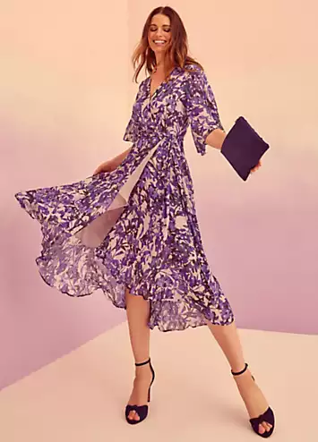 Juliette Floral Fil Coupe Wrap Dress by Phase Eight | Look Again