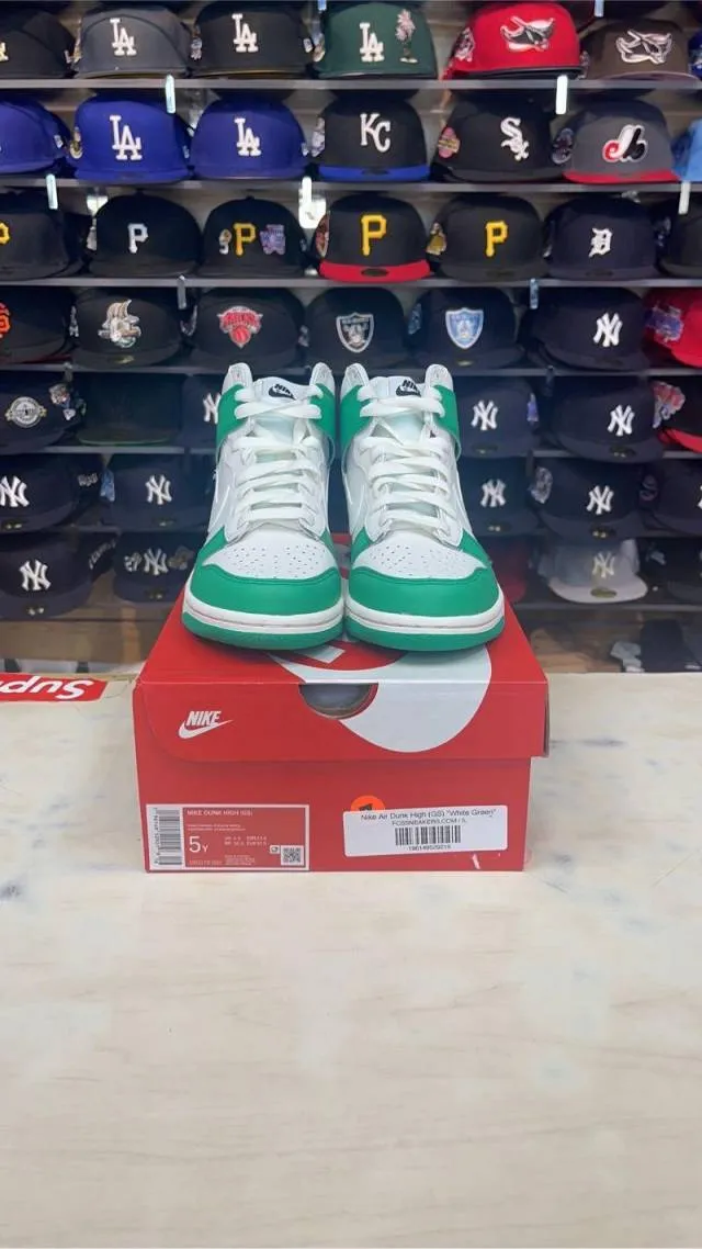 Kids Nike Air Dunk High (GS) "White Green"