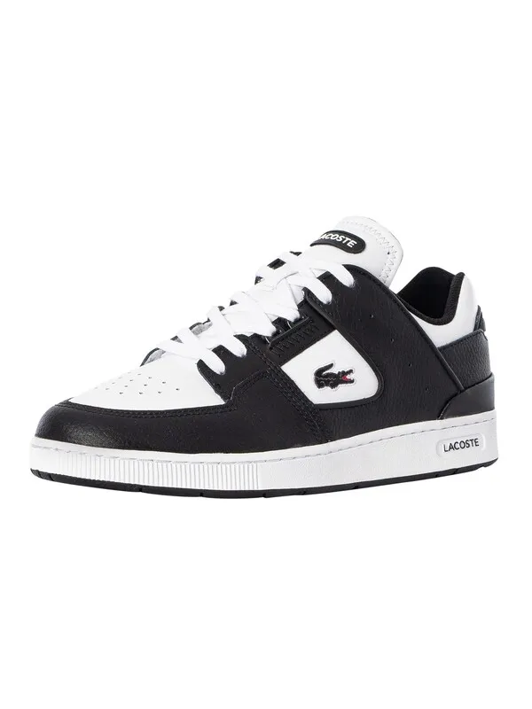 Lacoste Court Cage 224 1 SMA Leather Trainers - Black/White