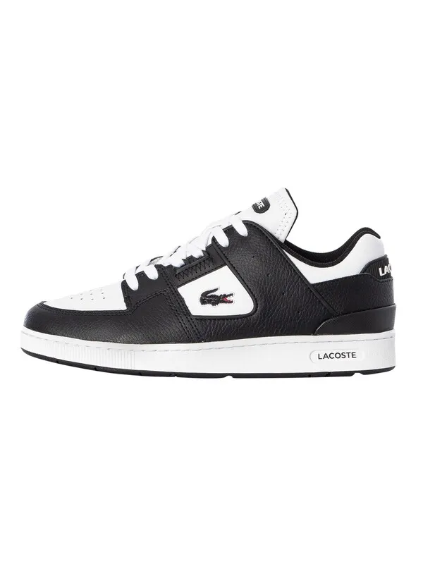 Lacoste Court Cage 224 1 SMA Leather Trainers - Black/White