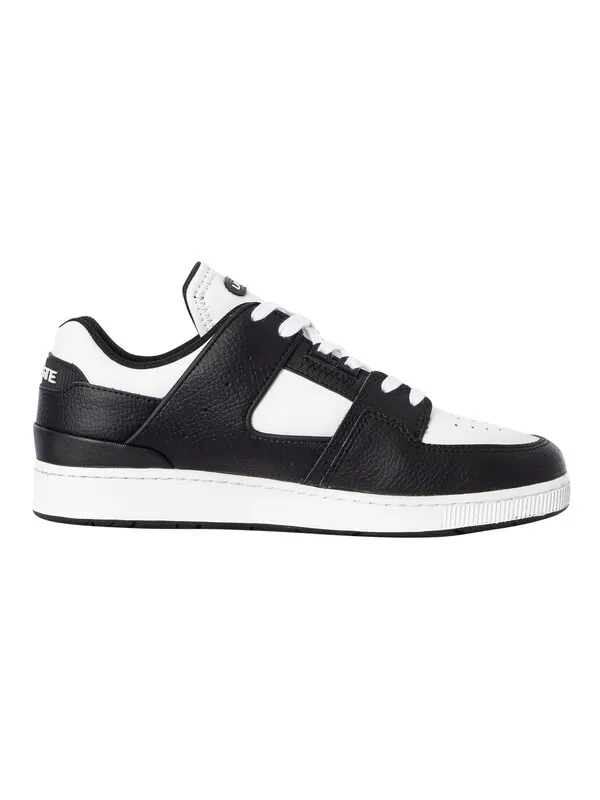 Lacoste Court Cage 224 1 SMA Leather Trainers - Black/White