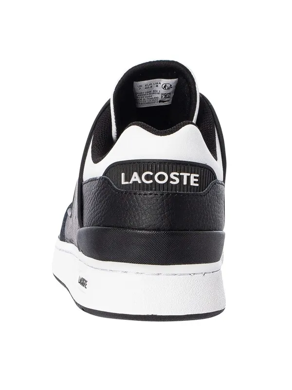 Lacoste Court Cage 224 1 SMA Leather Trainers - Black/White