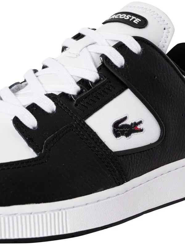 Lacoste Court Cage 224 1 SMA Leather Trainers - Black/White