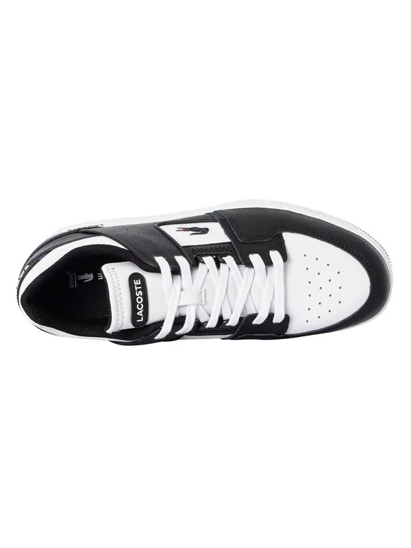 Lacoste Court Cage 224 1 SMA Leather Trainers - Black/White