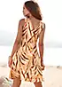 LASCANA Tropical Jersey Summer Knee-Length Wrap Dress