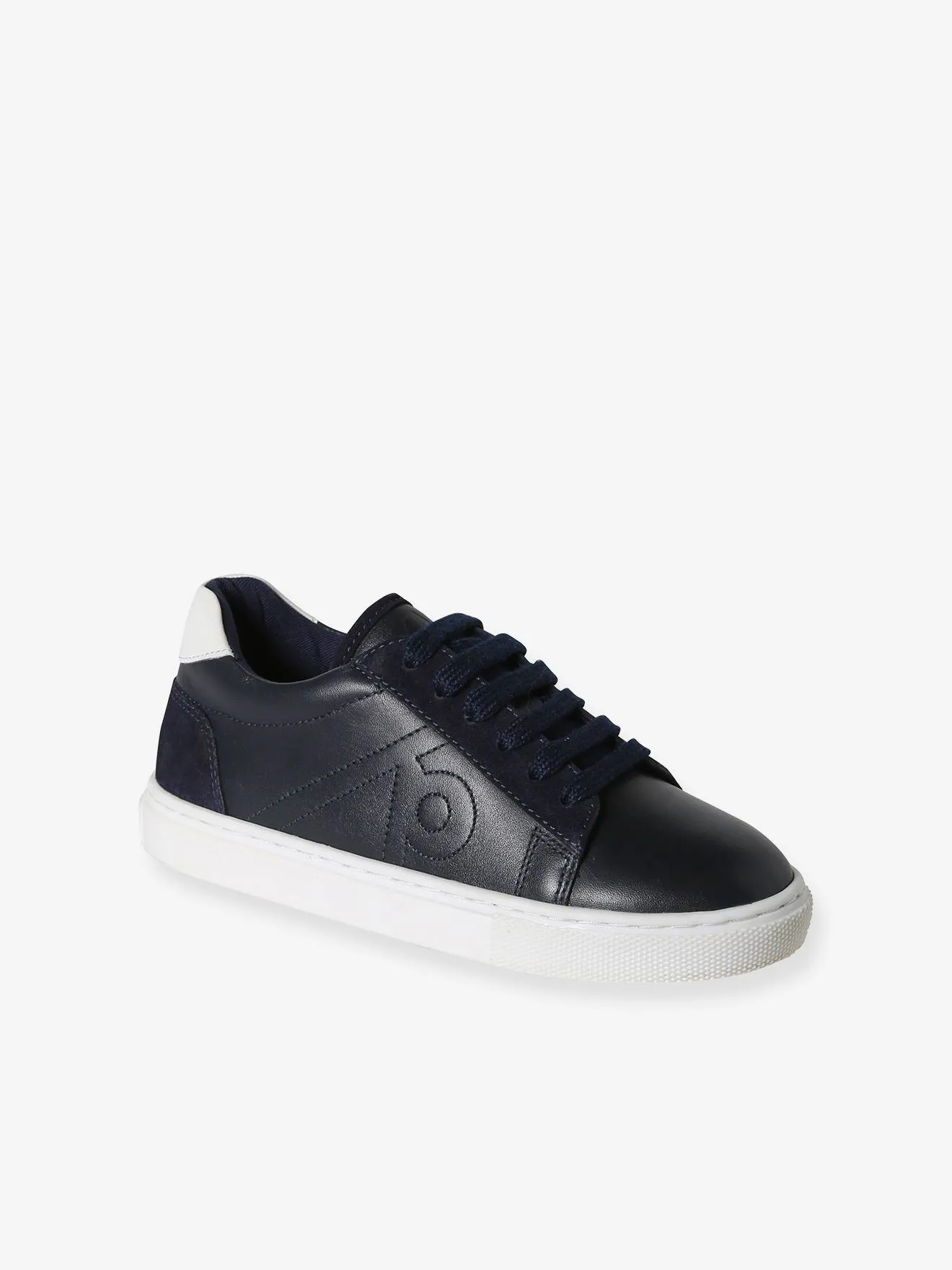 Leather Trainers for Children - navy blue