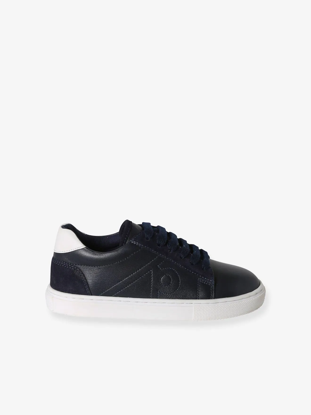 Leather Trainers for Children - navy blue