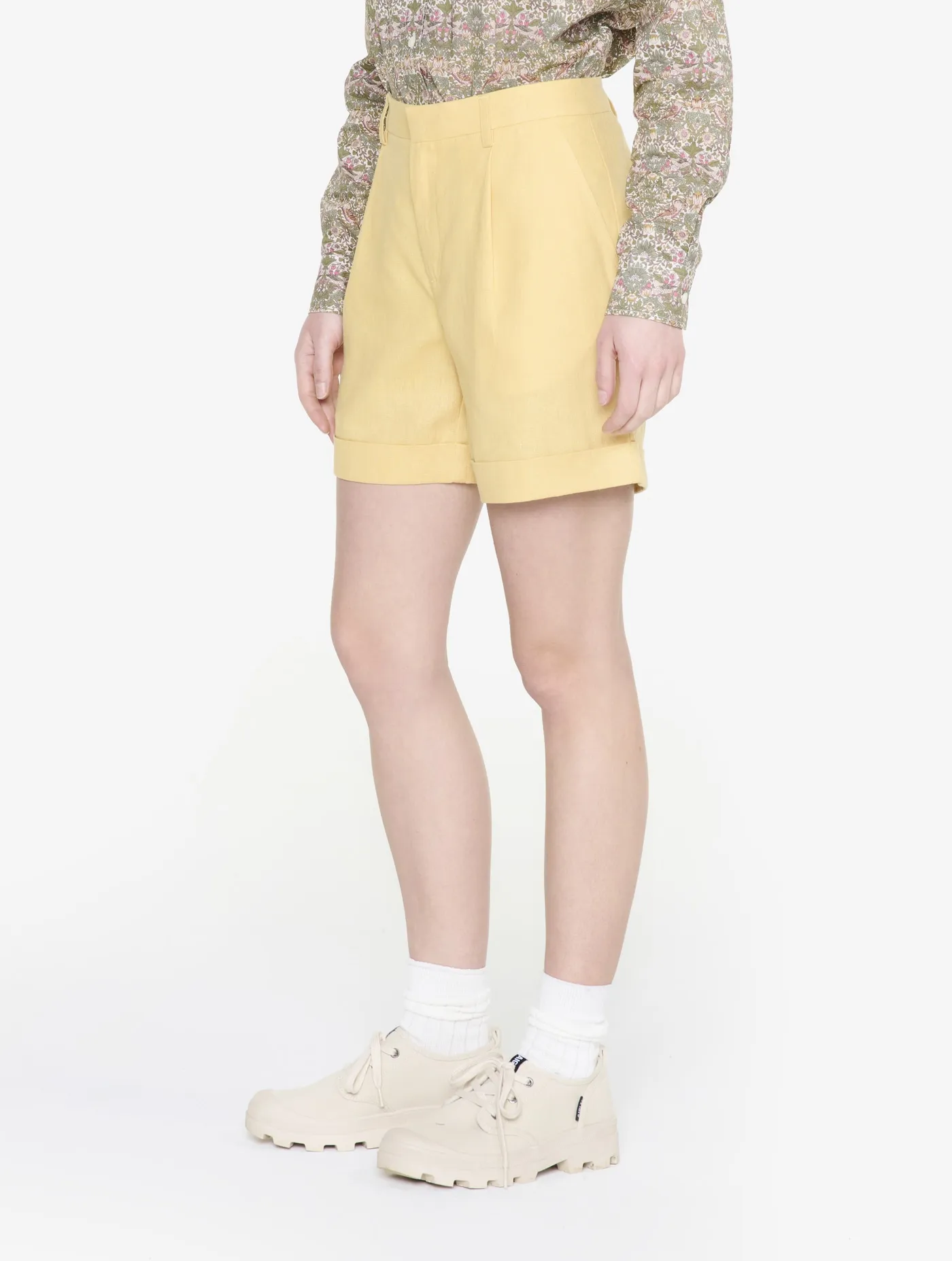 Linen blend shorts