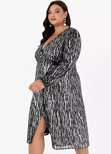 Lovedrobe Luxe Sequin Wrap Dress | Grattan