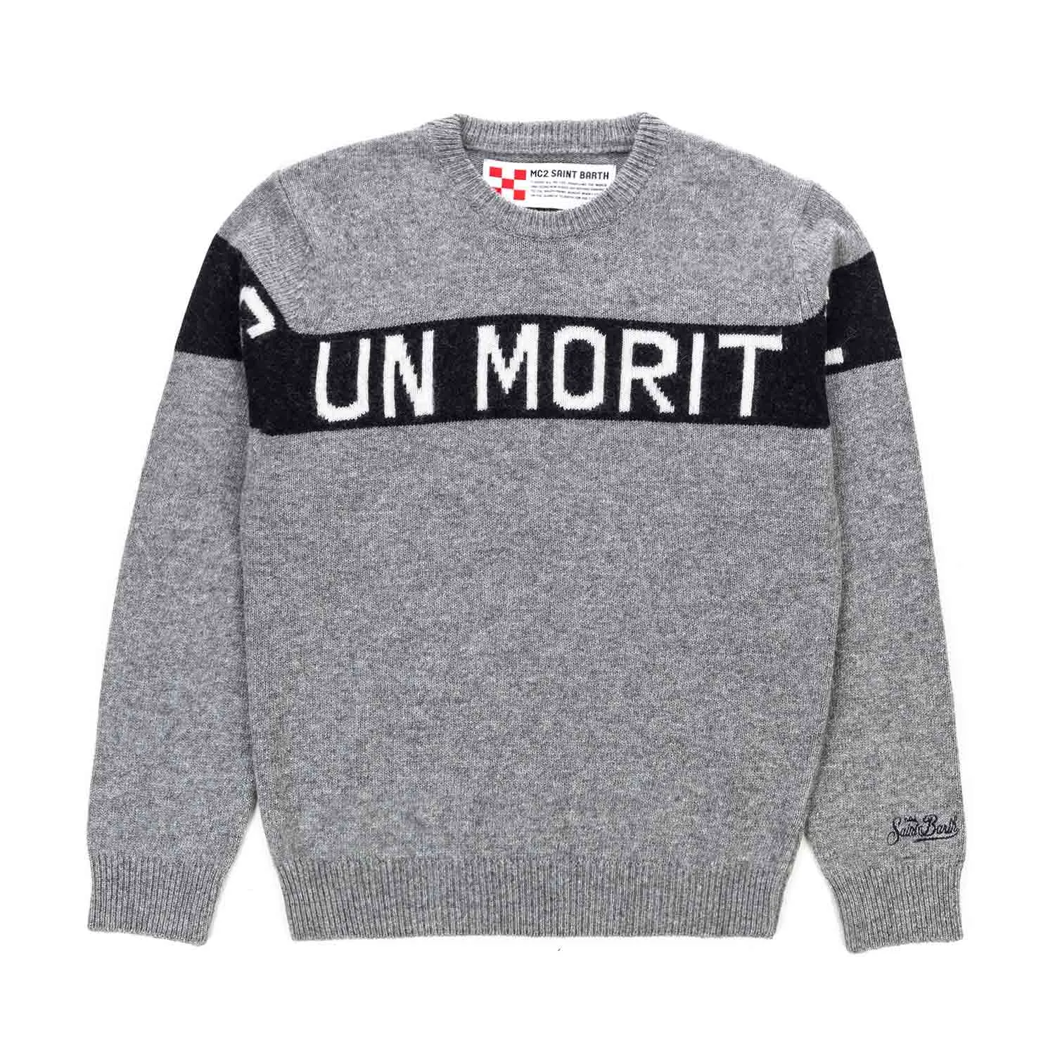 Mc2 Saint Barth Grey Pullover For Boys