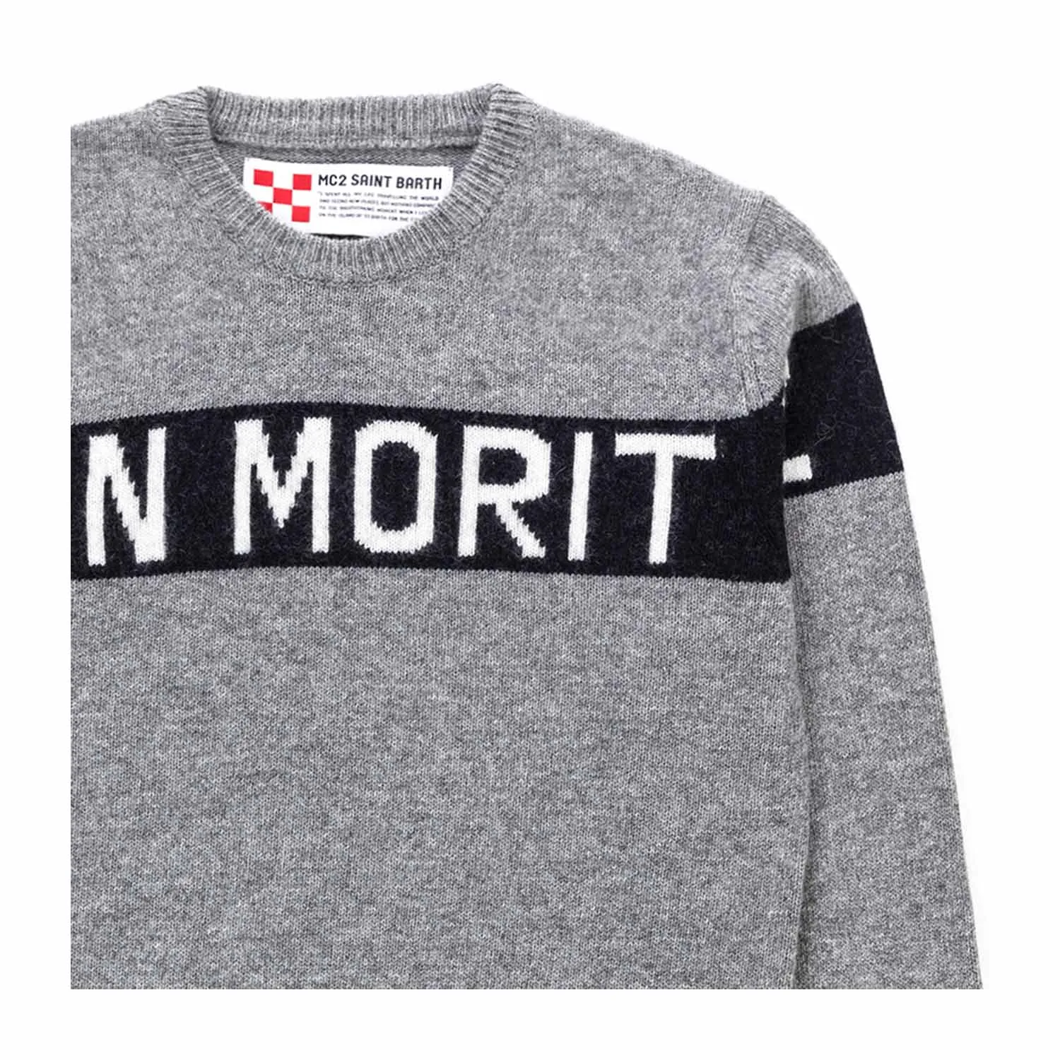 Mc2 Saint Barth Grey Pullover For Boys