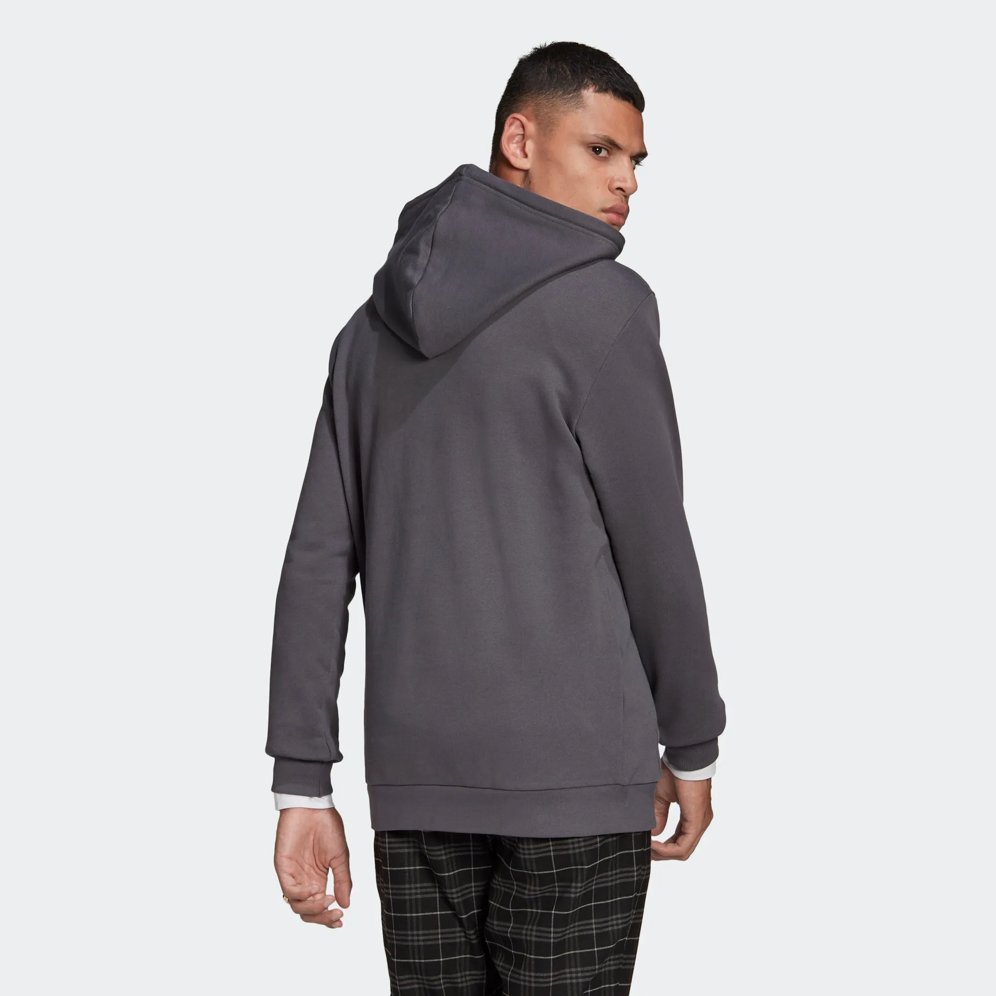 Men's adidas Essentials Trefoil Hoodie Grey Five