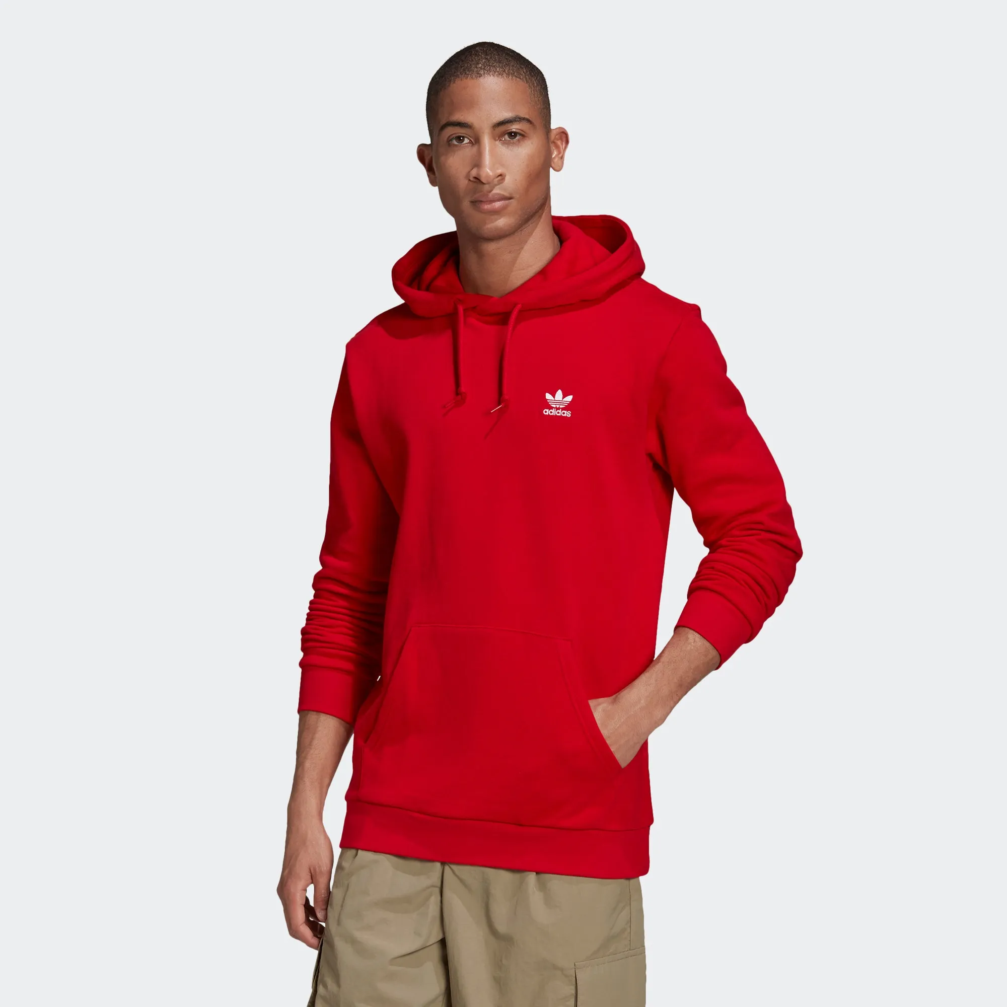 Men's adidas Essentials Trefoil Hoodie Scarlet