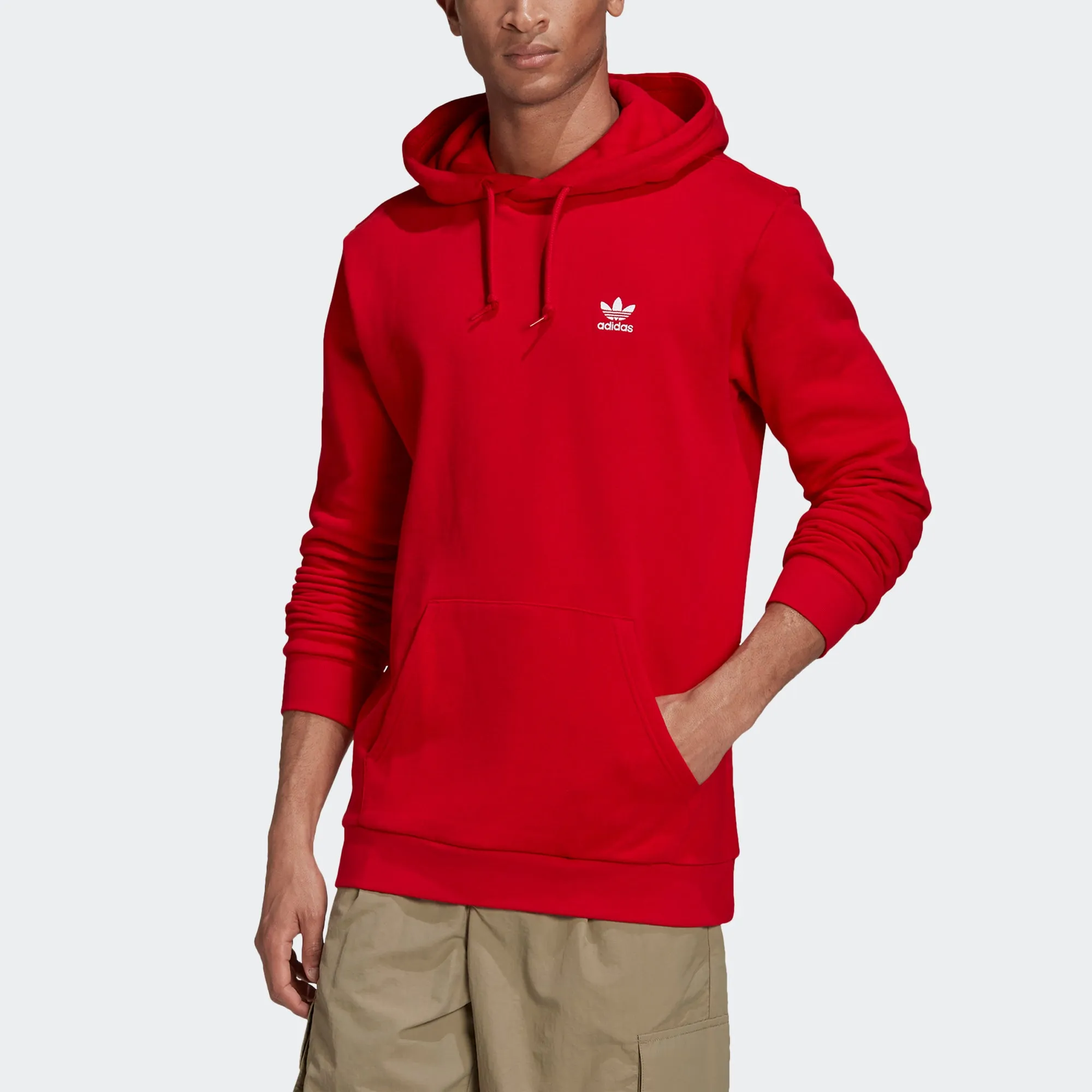 Men's adidas Essentials Trefoil Hoodie Scarlet