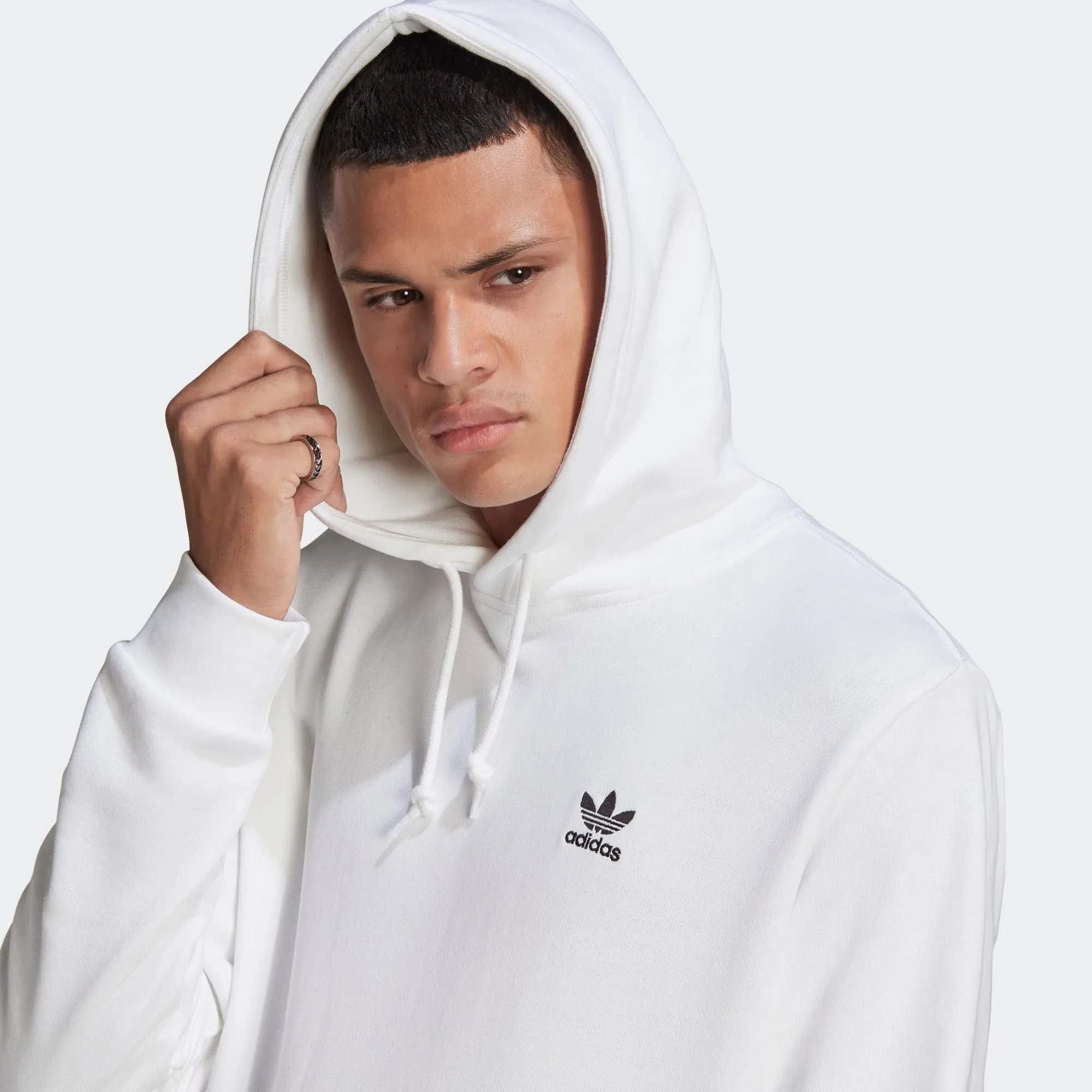 Men's adidas Essentials Trefoil Hoodie White