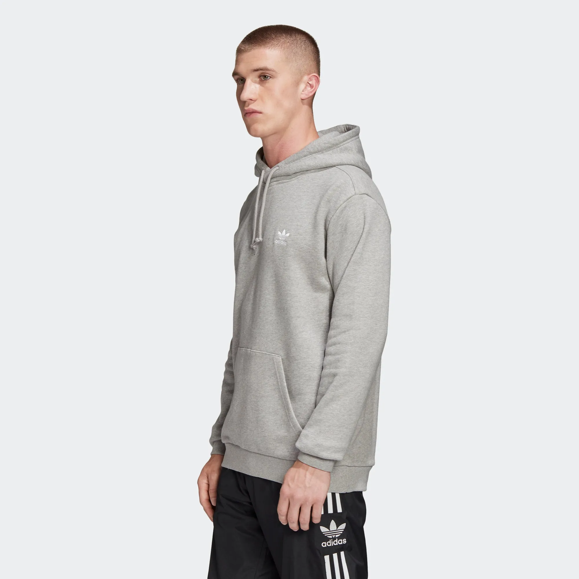 Men's adidas Originals Trefoil Essentials Hoodie Grey