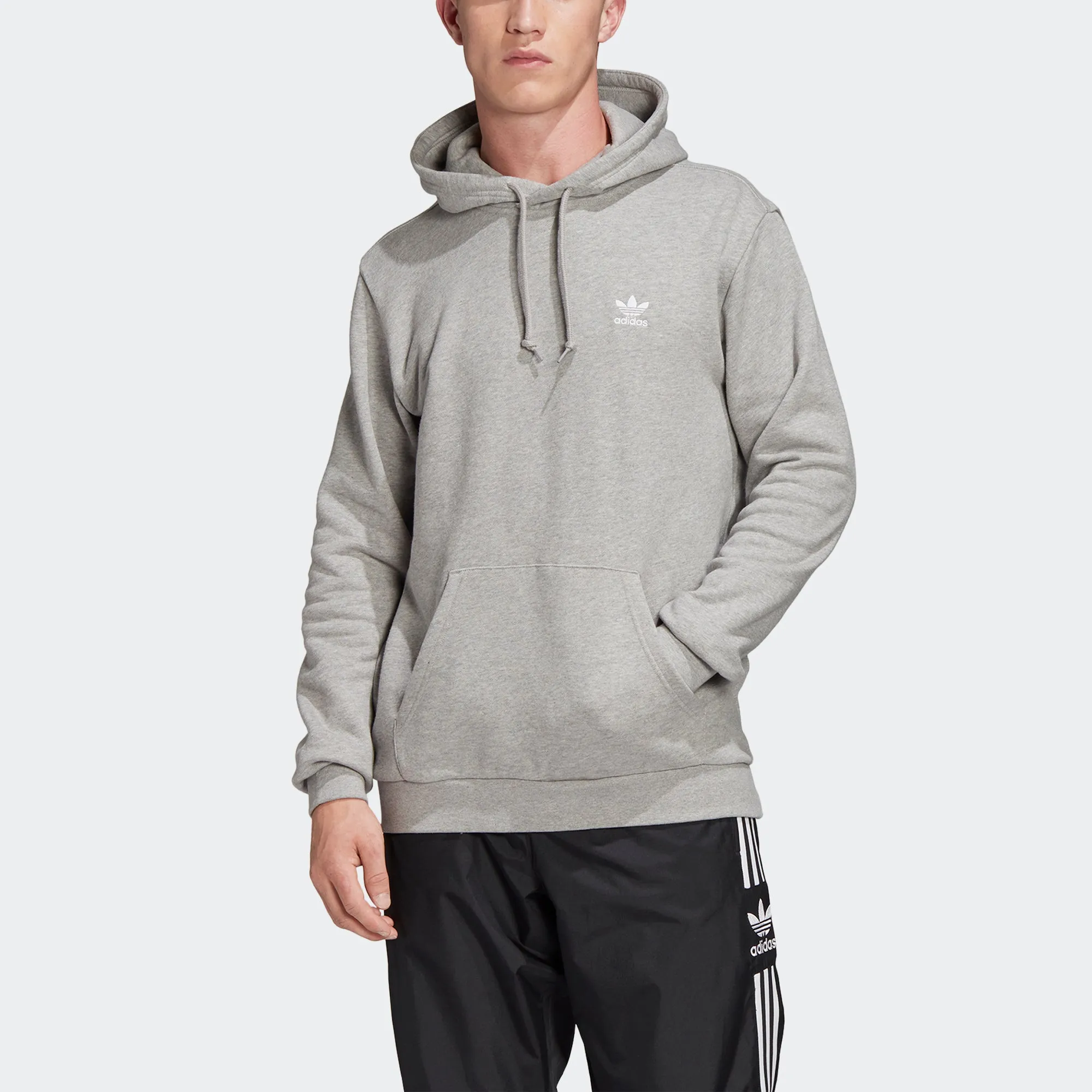 Men's adidas Originals Trefoil Essentials Hoodie Grey