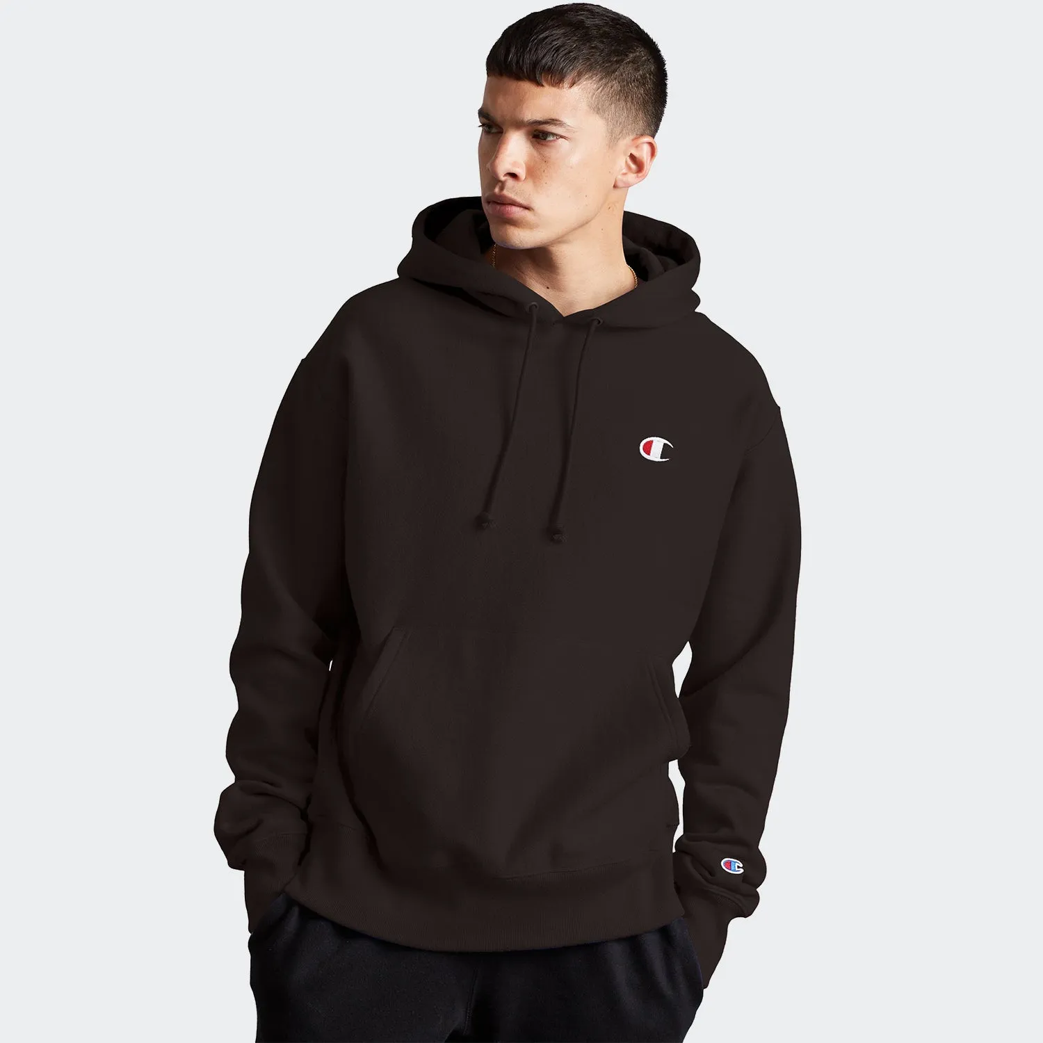 Men's Champion Life Reverse Weave Hoodie Caviar Brown