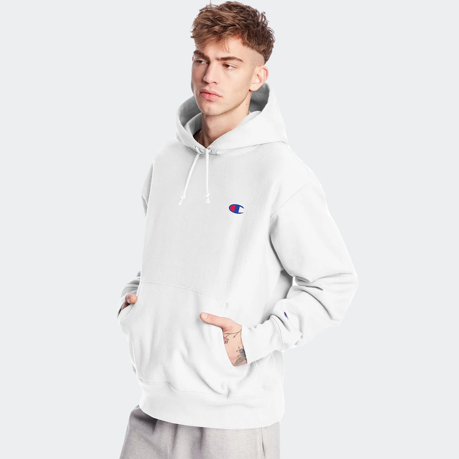 Men's Champion Life Reverse Weave Hoodie White