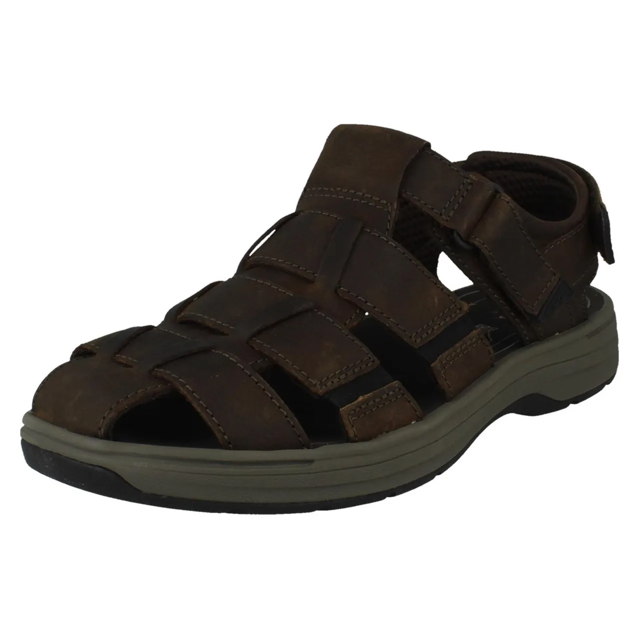 Mens Clarks Hook and Loop Enclosed Sandals - Saltway Cove