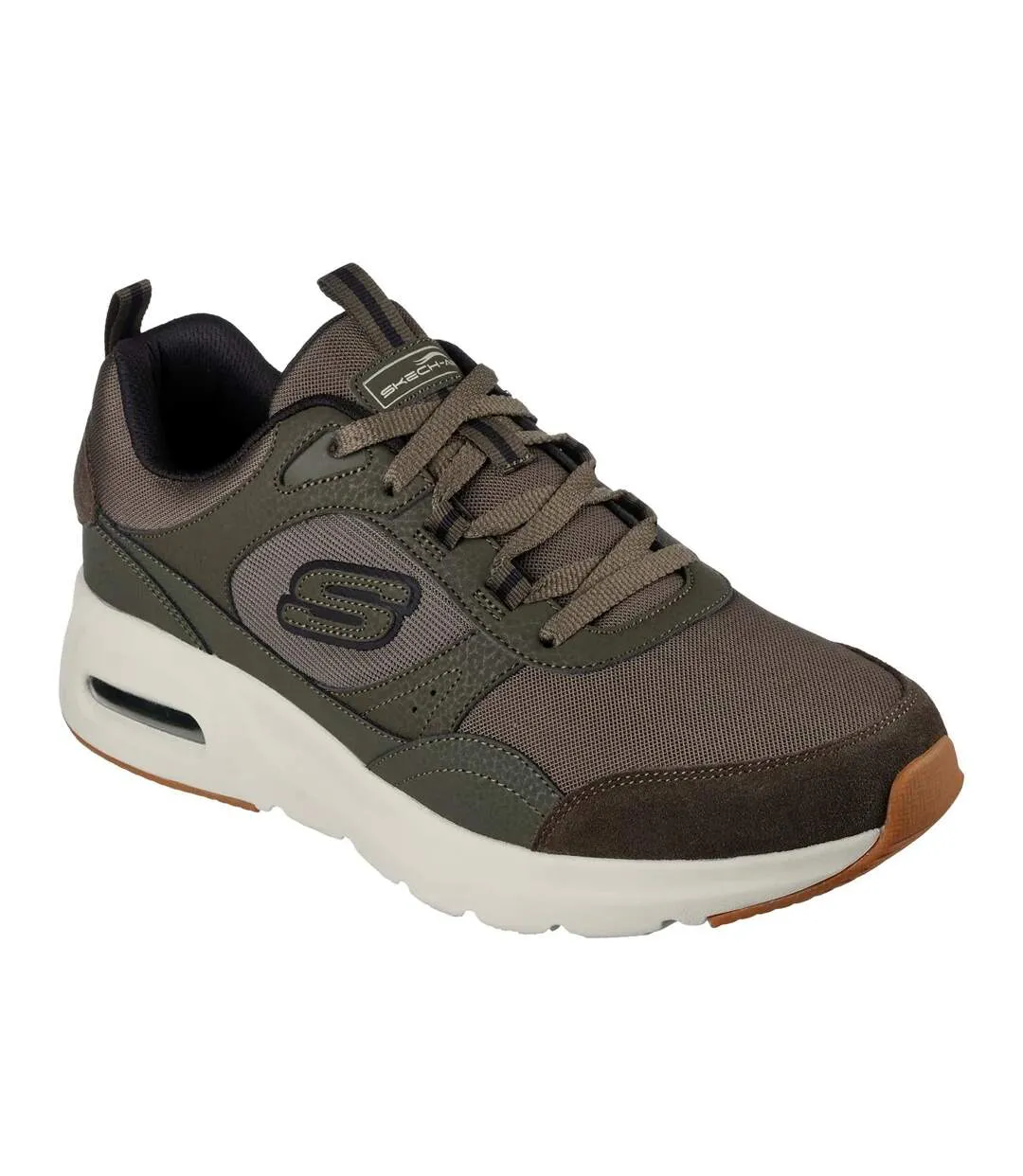 Mens court homegrown suede skech-air trainers olive Skechers