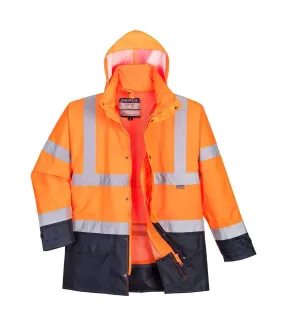 Mens executive 5 in 1 hi-vis safety jacket orange/navy Portwest