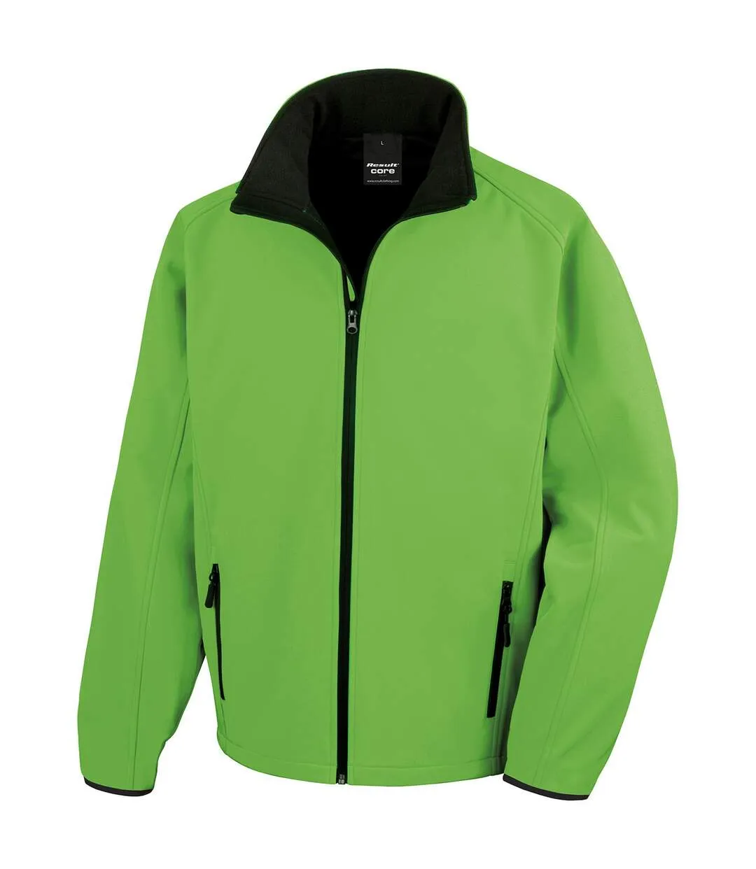 Mens printable soft shell jacket vivid green/black Result Core