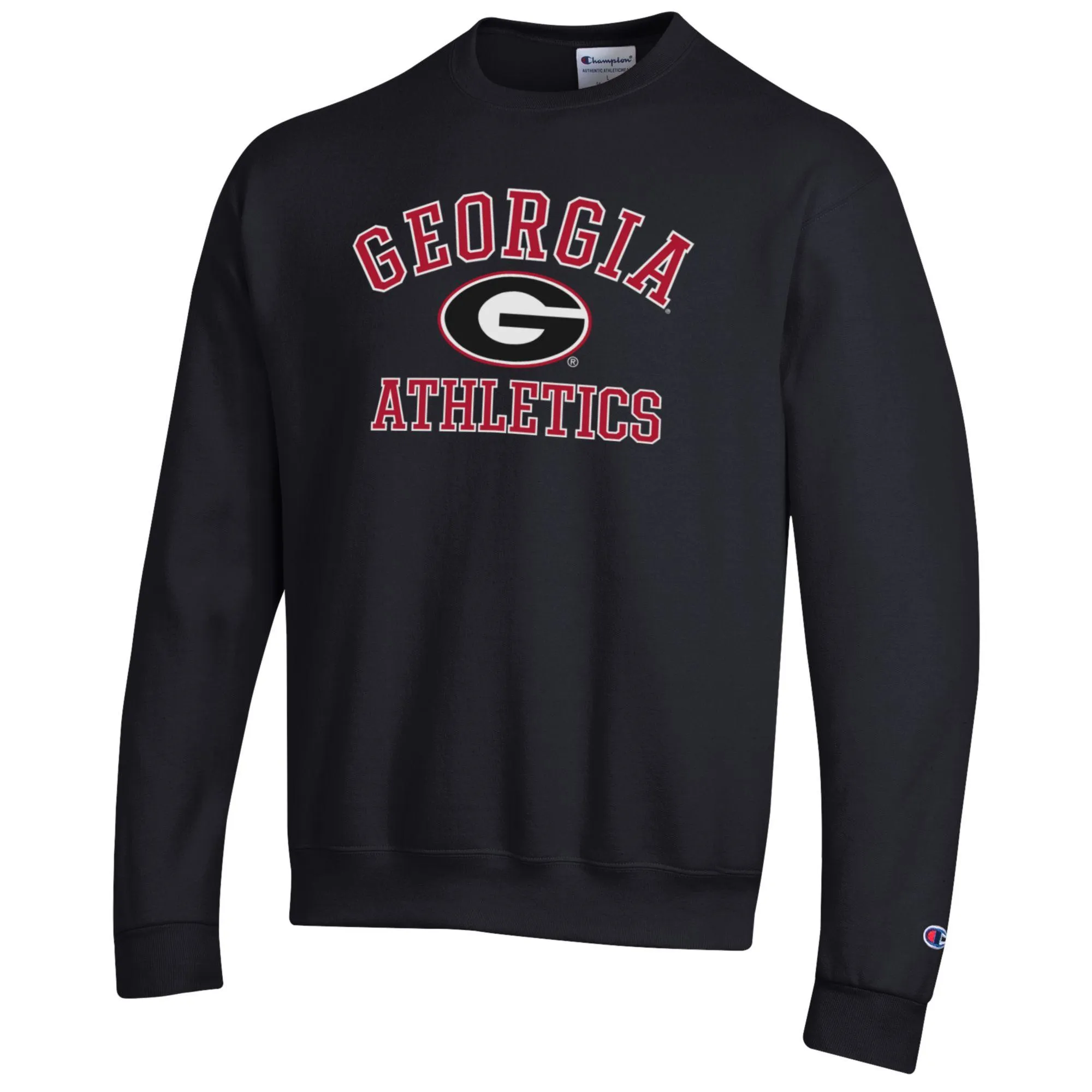 Men's Champion  Black Georgia Bulldogs Athletics Logo Pullover Sweatshirt