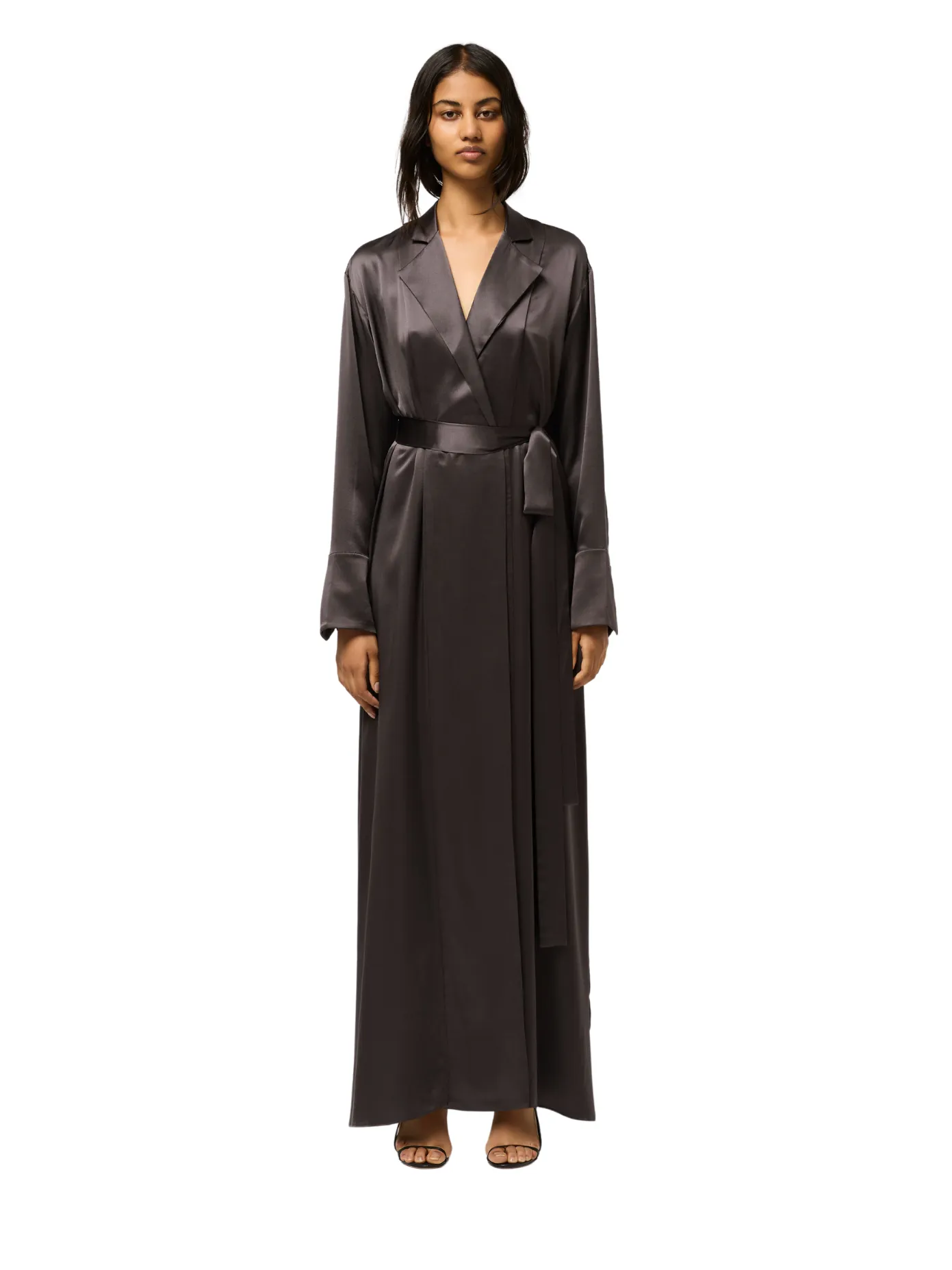 Michael Lo Sordo Maxi Wrap Shirt Dress - Grey