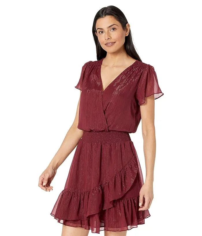 MICHAEL Michael Kors Crinkle Short Sleeve Wrap Dress Women's