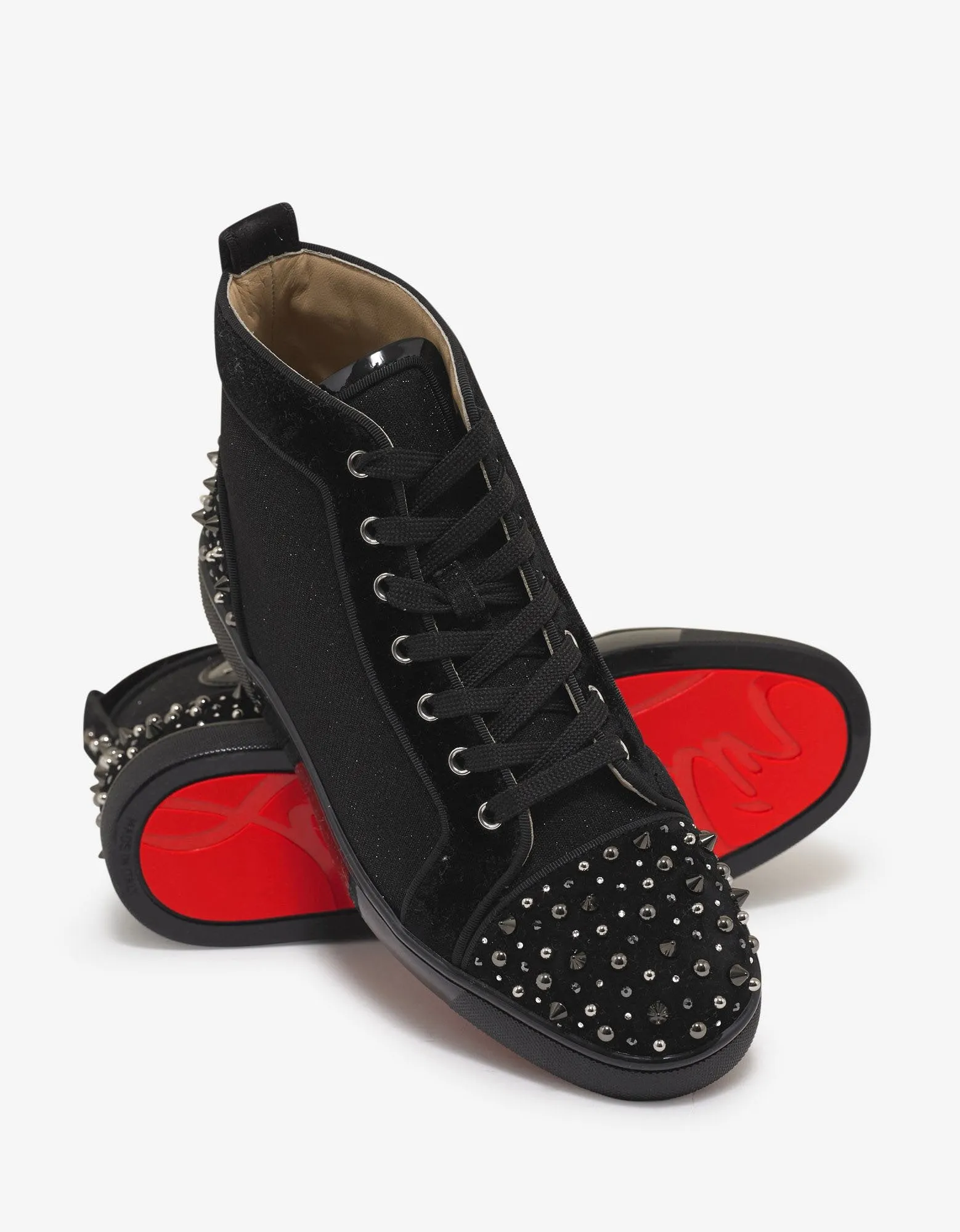 Milkylouis 2 Black Glitter Tennis High Top Trainers -