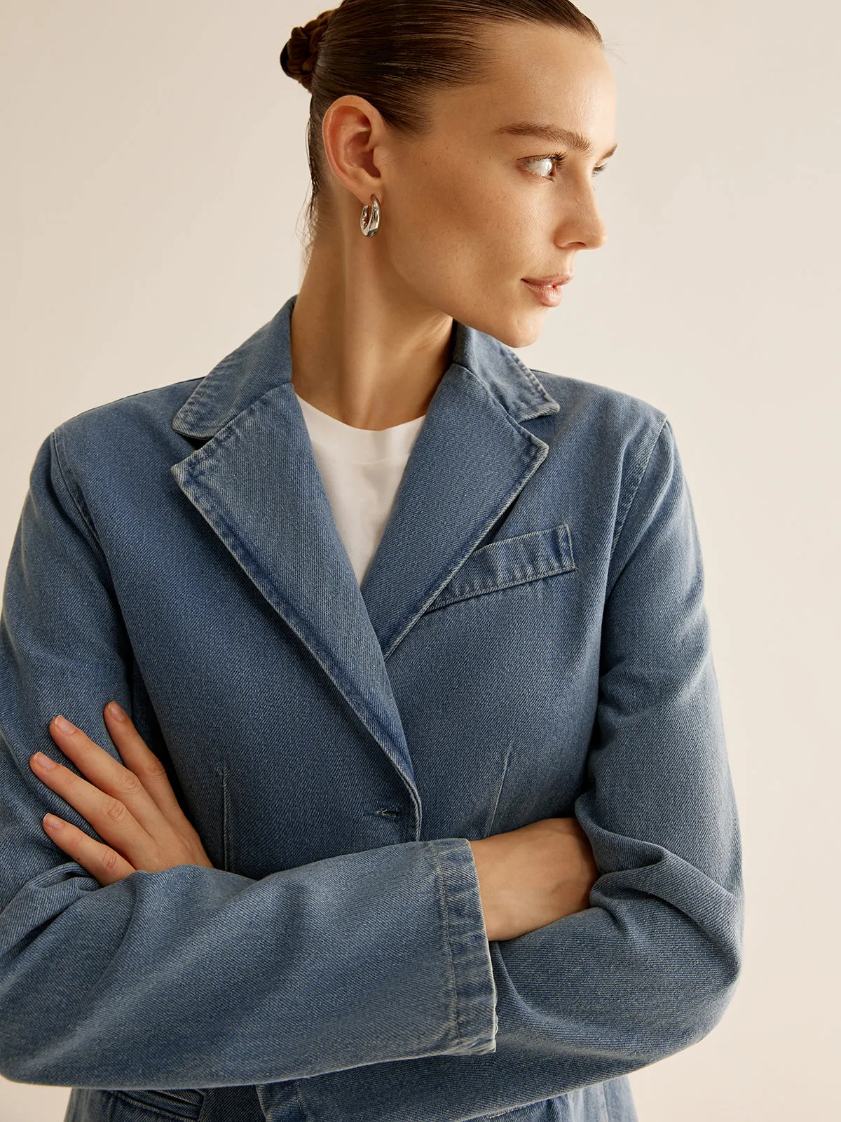 Minimalist Washed Denim Jacket