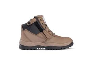 MONGREL Stone ZipSider Ankle Boot TPU/PU Sole with Steel Toe Cap