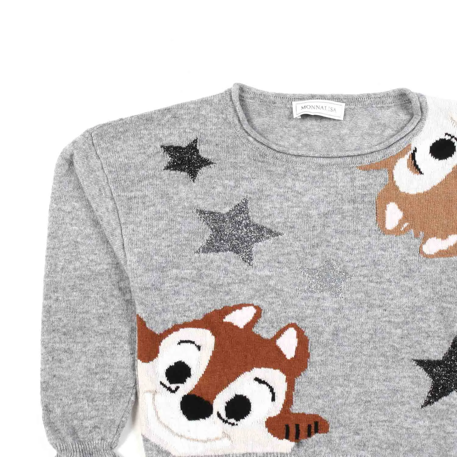 Monnalisa Gray Pullover With Chip And Dale For Girls