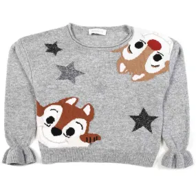 Monnalisa Gray Pullover With Chip And Dale For Girls