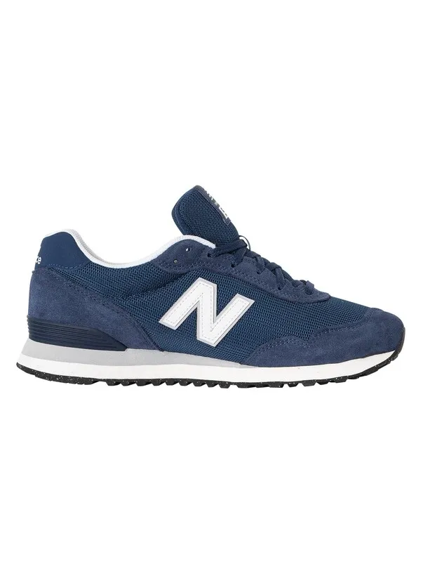 New Balance 515 Suede Mesh Trainers - Navy/White