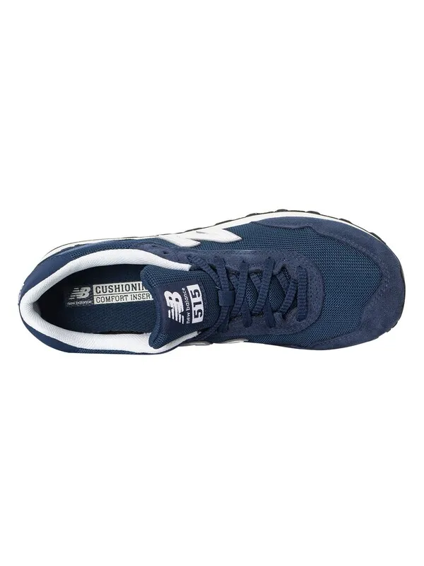 New Balance 515 Suede Mesh Trainers - Navy/White