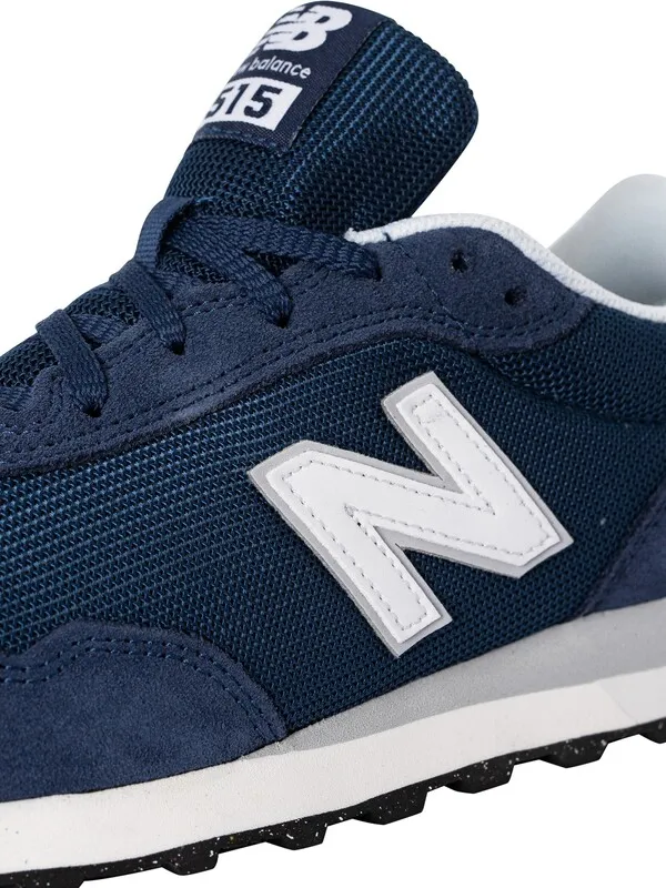 New Balance 515 Suede Mesh Trainers - Navy/White