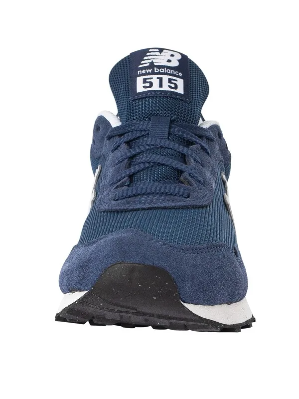 New Balance 515 Suede Mesh Trainers - Navy/White