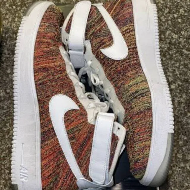 Nike air force 1 flyknit  multicolor size 15